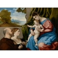 thumbnail image 2 of Lorenzo Lotto 18x14 Gold Ornate Wood Frame and Double Matted Museum Art Print Titled - Madonna and Child with Two Donors (About 1525-1530), 2 of 4