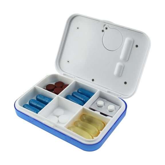 Storage box,6 Pill Box 6 Alarm Convenient 6 Container Box Reminder 6 Box With Pill Reminder With 6 Portable Pill Timed Reminders Box Pill 6 Container Alarm Box - Pill Box