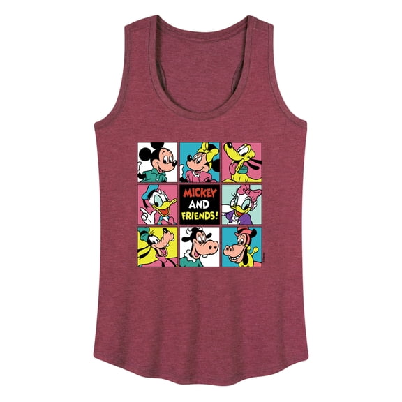 Mickey And Friends Grid - Women's Racerback Tank Top