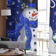 thumbnail image 6 of Navy Blue Snowman Christmas Sheer Curtains 72 Inches Long, Xmas Tree Ball Winter Snowflake Light Filtering Window Curtains for Living Room, Rod Pocket Voile Sheer Curtain Drapes, 52"Wx72"L, 2 Panels, 6 of 9