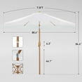 thumbnail image 6 of Ainfox 7.5 ft Boho Fringe Patio Umbrella, Waterproof Outdoor Tassels Umbrella for Deck,Table,Garden,White, 6 of 7
