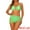 Fluorescent Green, variant on DARING DIVA Women's Ring Linked Bikini Sets, 3-Piece Swimsuits XL Hot Pink