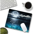 thumbnail image 3 of Mouse Pad, Ocean and Moon Mouse Pad, Square Waterproof Mouse Pad Non-Slip Rubber Base MousePads for Office Laptop, 9.5"x7.9"x0.12" Inch(Ocean and Moon), 3 of 6