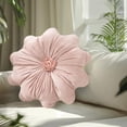 thumbnail image 6 of 2Pcs Flower Pillow Cushion Round Aesthetics Decorative Throw Pillow 15.7" Velvet Flower Shaped Pillow for Bed Sofa Couch Vanity Chair (Pink), 6 of 7