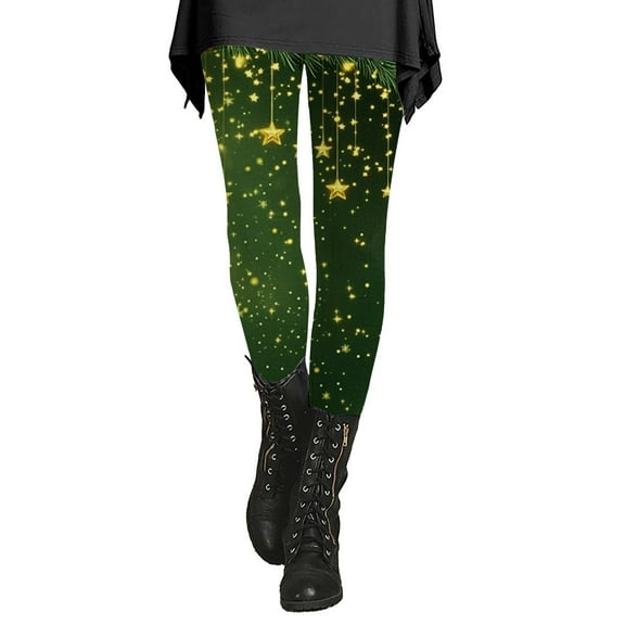Endives Christmas Leggings For Women High Waisted Christmas Printed Soft Gym Yoga Pants Athletic Workout Legging Pants