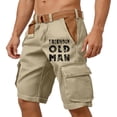 thumbnail image 5 of Big And Tall Men's Cargo Shorts With Elastic Waist And Drawstring Featuring Durable Fabric And Contrast Pocket Lining For Summer Work Hiking Fishing Khaki XXL, 5 of 5