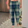 thumbnail image 2 of SnZhen Pants for Man Men's Home Sleepwear Thin Loose Pants Plaid Straight Leg Pants Men's Casual Pants, 2 of 6