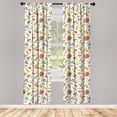 thumbnail image 3 of Ambesonne Floral Curtains, Blooming Flowers Graphic, Pair of 28"x84", Multicolor, 3 of 5