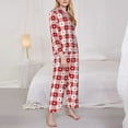 thumbnail image 3 of Goofa Plaid Heart Printed Women’s 2 Piece Pajama Set Super,Pajamas Women's Long Sleeve Sleepwear Soft Button Down Loungewear Pjs Lounge Set Nightwear-Small, 3 of 9