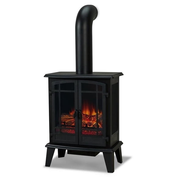 Real Flame Canada Contemporary Metal Foster Stove Electric Fireplace in Black
