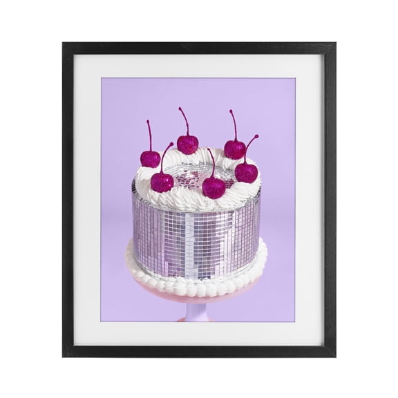 Stupell Industries Art Deco Gleaming Disco Cake Black Framed Print Under Glass, 13 x 16, by LISH Creative