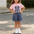 thumbnail image 4 of Mitankcoo Summer Outfit Sets for Toddler Girls Print Short Sleeve Tops & Jean Shorts 2 Piece Daily Casual 0-6Y, 4 of 6