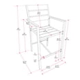 thumbnail image 2 of CorLiving Gallant Chaises de Bar d'Extérieur en Aluminium et Polymère Résistantes aux Intempéries, Gris (Ensemble de 2), 2 of 9