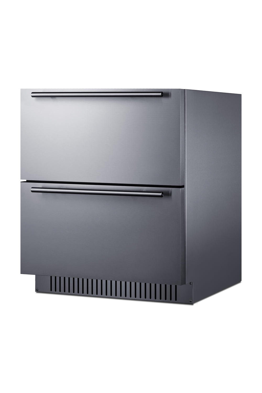 27" wide 2-drawer built-in ADA compliant all-refrigerator designed for indoor or outdoor use with panel-ready fully finished stainless steel drawer fronts, approved for residential and commercial use
