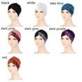 thumbnail image 2 of Head Scarf Stretch Hair Loss Muslim Turban Hat Beanie Hat Chemo Cap Hijab Cap BLACK, 2 of 8