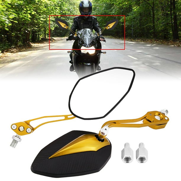 Espejo retrovisor universal, par de 8 mm y 10 mm Espejo retrovisor universal Espejo retrovisor de motocicleta Probado y confiable