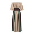 thumbnail image 4 of Robes pour Femmes Mode Rétro Collision Slim Manches Volantes Costumes d'Halloween Grandes Ourlets Robes une Épaule, Kaki/m, 4 of 4