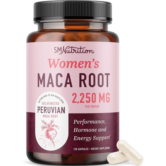 Organic Maca Root for Women | Peruvian Maca for Menstrual Cycle & Hormone Balance Support | 120 Ct