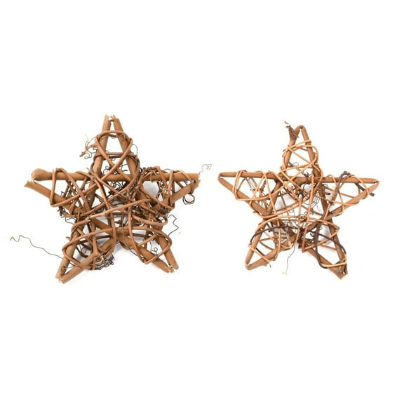 Star Shape Rattan Vine Wreath Garland Decoration for DIY Easter Christmas Party Decors BurlyWood 11.5~12x11.5~12x2~3.5cm