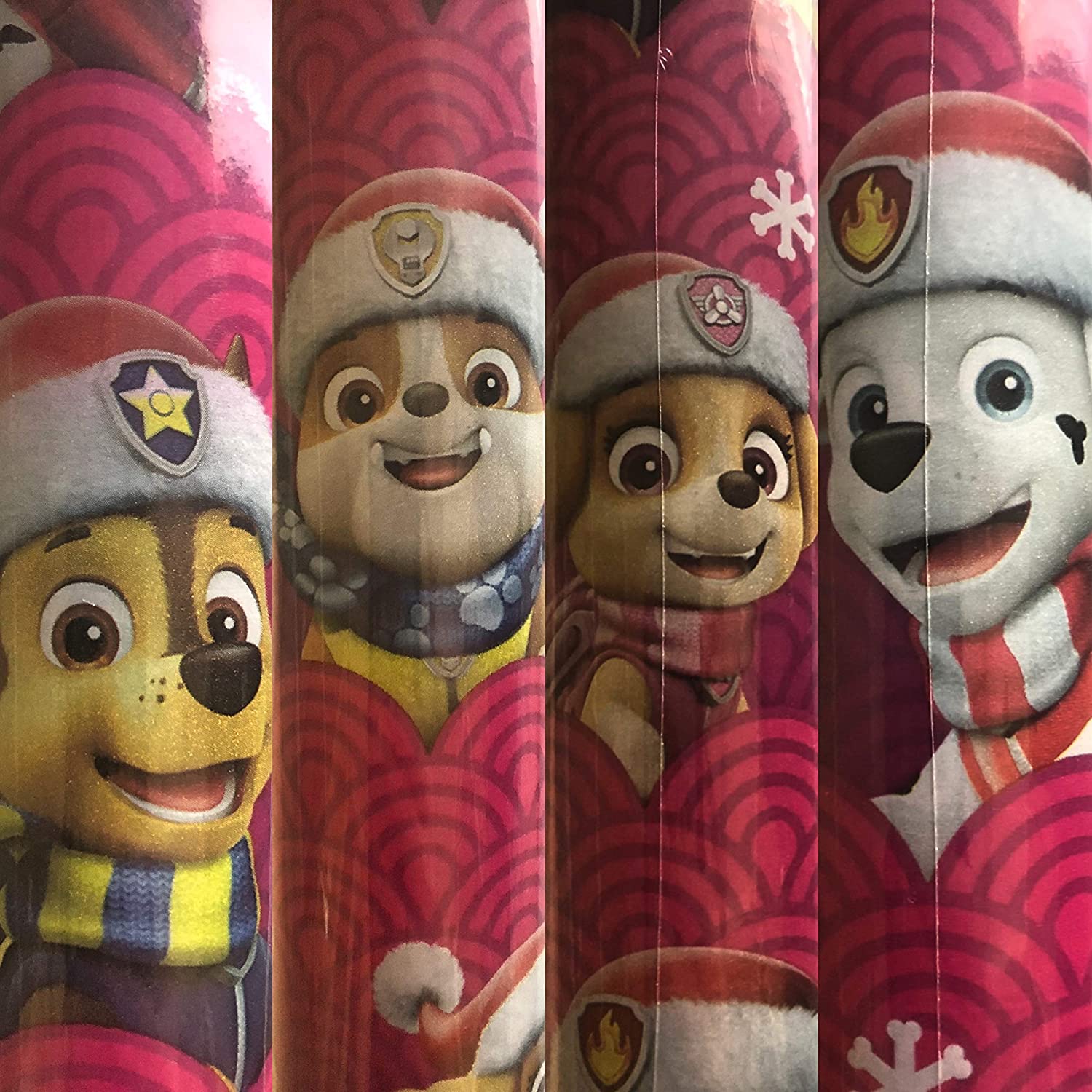 paw patrol wrapping paper pink