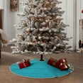thumbnail image 5 of Salouo Seashells And Fishing Net On Blue Wooden Table Christmas Tree Skirt 48" Farmhouse Christmas Decorations Snowman Xmas Tree Skirt Tree Mat for Holiday Party Decor, 5 of 8