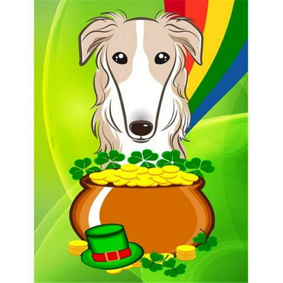 Carolines Treasures BB1972GF Borzoi St. Patricks Day Flag Garden