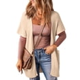 thumbnail image 4 of Wowcloth Women's Short Sleeve Knit Cardigan, Lightweight Soft Comfortable Open Front Sweater for Casual Daily Wear and Office, 4 of 8