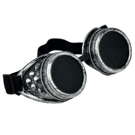 C.F.GOGGLE Steampunk Goggles Welding Gothic Halloween Retro Glasses Black Lens