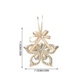 thumbnail image 5 of Toycle Hollow Metal Christmas Ornaments Golden Hanging Decor With Bow Crystal Xmas Tree Decorations For Decor A, 5 of 6