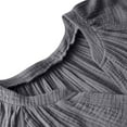 thumbnail image 5 of Summer Jumpsuits for Women Casual Cotton V Neck Short Sleeve Button-Down Loose Fit Rompers with Pockets Gray XL, 5 of 9