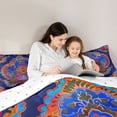 thumbnail image 5 of Homewish Western Hippie Damask Queen Comforter Set for Adult, Retro Mandala Flower Bedding Sets, Rustic Farmhouse Style Reversible Bedding Comforter Set, Luxury Bedroom Decor, 3pcs, 5 of 8
