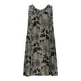 thumbnail image 4 of Xysaqa Summer Cotton Linen Dress for Womens Casual Sleeveless Boho Midi Dress Comfy Loose Beach Vacation Lounge Dress Lightweight Pleated Flowy Tank Sundresses M-2X, 4 of 9