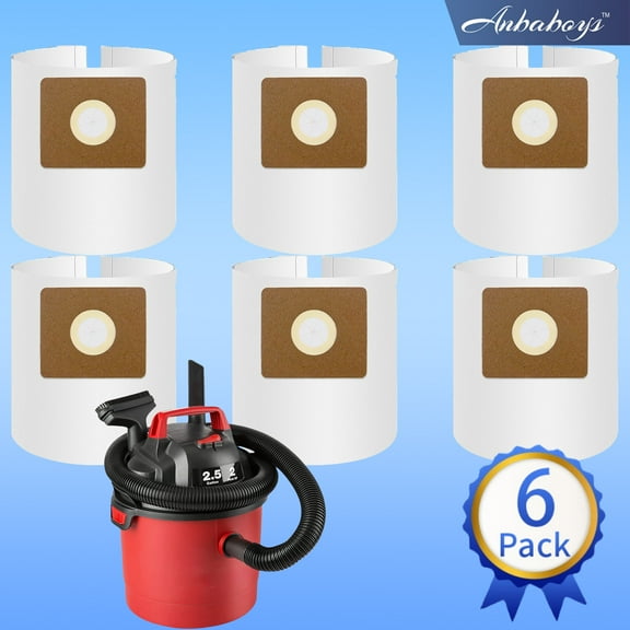 2-2.5 Gallon Collection Bag,6-Pack,90668, Compatible with Shop-Vac 9066800 2-2.5 Gallon Type B All Around HEPA FILTRATION Collection Bag