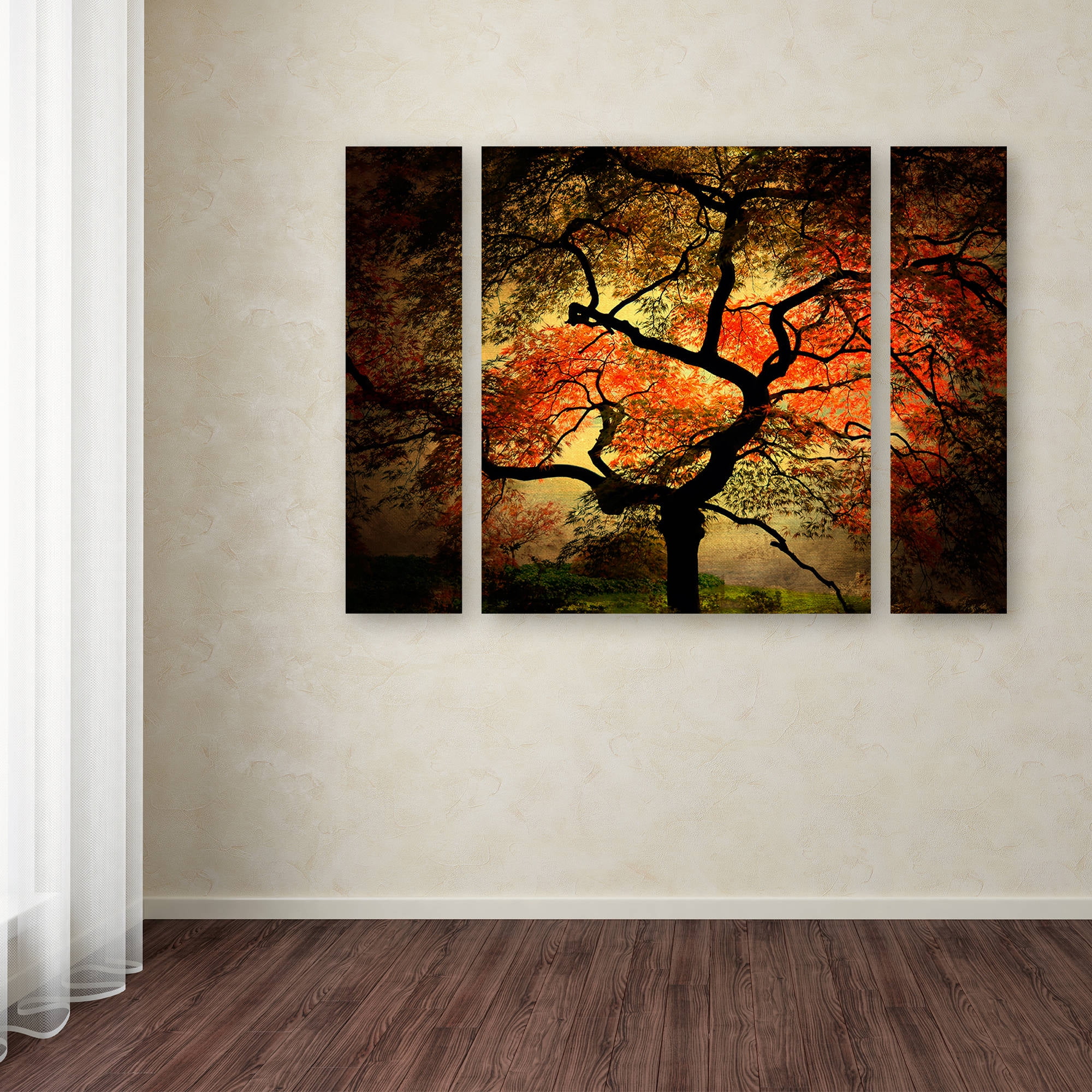 Trademark Fine Art "Japanese" Canvas Art by Philippe Sainte-Laudy Three Panel Set