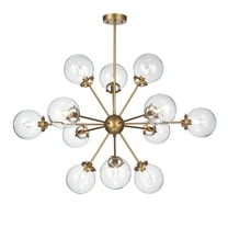 Masakee 12-light Sputnik Metal Chandelier with Clear Glass Globe Shades