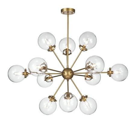 Masakee 12-light Sputnik Metal Chandelier with Clear Glass Globe Shades