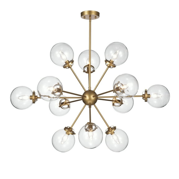 Masakee 12-light Sputnik Metal Chandelier with Clear Glass Globe Shades