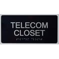 thumbnail image 1 of Telecom Closet Sign -(Aluminium,Black,Size 4X8)-The Sensation line (ref-2201), 1 of 4