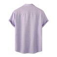 thumbnail image 3 of KIHOUT Mens Solid Hawaii Button Closure Shirts Casual Turndown Short Sleeve Daily Beach Blouses, 3 of 9