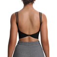thumbnail image 2 of Top-kevivn Women's Workout Sports Bras Fitness Yoga Crop Tank Twist Back Cami Breathable Elastic Yoga Sports Bra Women's Ribbed Knit Sports Bra, 2 of 6