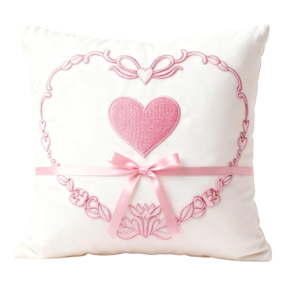 VWRXBZ Valentine Heart Decorative Pillow Cover 18x18 Inch Polyester Sofa Cushion Cover Romantic Gift for Couples Home Decor Bedroom Living Room Festive Accent