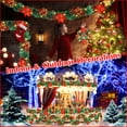 thumbnail image 6 of Christmas Garland with Lights, 9FT Pre-Lit Artificial Christmas Green Garland for Stair Decorations with Spruce, Red Flowers, Berry Clusters for Indoor Fireplaces, Railings Outdoor Decor (Red Flower), 6 of 16