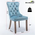 thumbnail image 3 of Velvet Upholstered Dining Chair/Kitchen & Dining Room Chairs, High-End Tufted Dining Chairs with Rubber Wood Legs and Nailhead Trim, Dining Chairs Set of 2 (Light Blue), 3 of 12