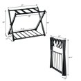 thumbnail image 2 of Costway Folding Luggage Rack w/ Shelf Travel Suitcase Shoe Storage Holder Wood Stand, 2 of 9