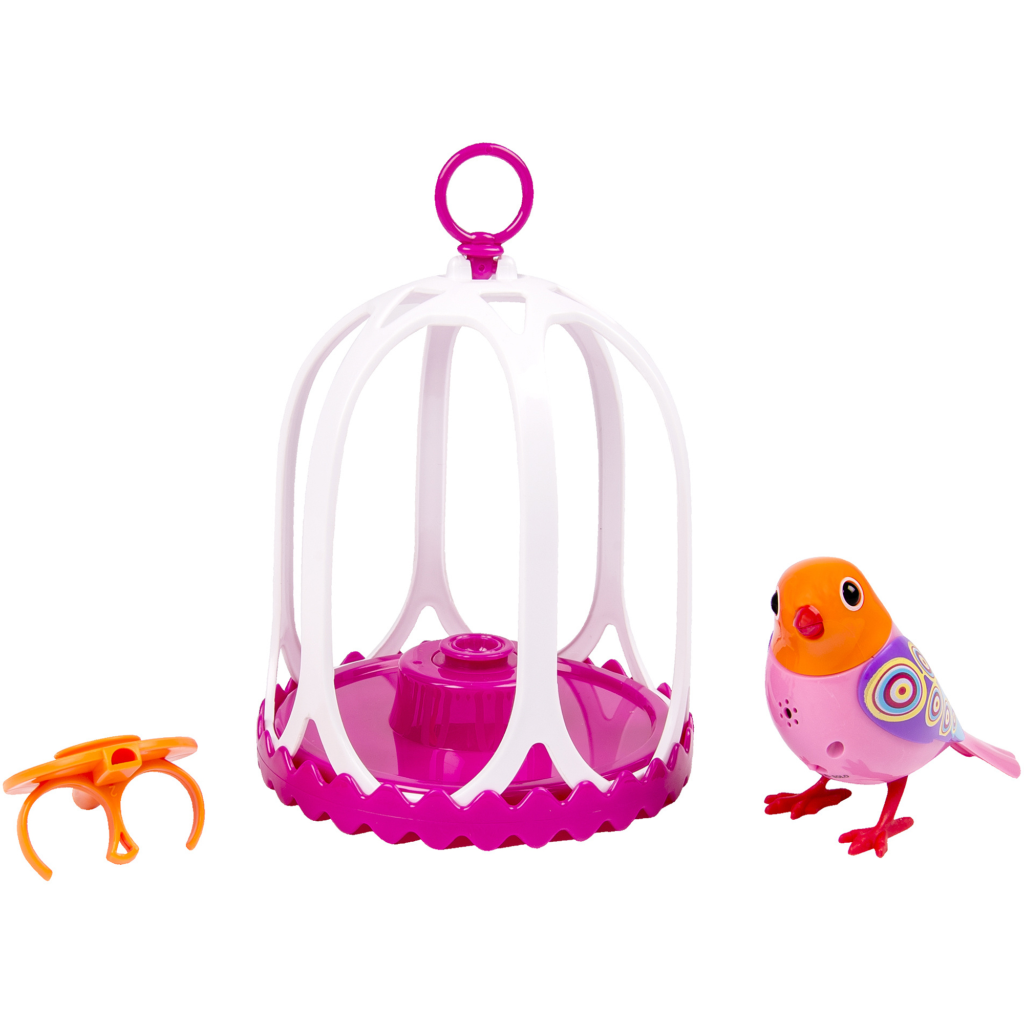 DigiBirds Bird with Bird Cage, Pink