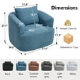 thumbnail image 4 of Newest 360° Swivel Round Upholstered Comfy Chair With One Soft Pillow, Teddy Fleece High-Resilience Sponge Single Sofa, No Assembly for Living Room, Bedroom, Apartment, Blue, 4 of 9