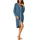 thumbnail image 2 of VESTIDO DE PIJAMA Botón Abajo de Manga Larga para Mujeres INSPIRE CHIC S Azul, 2 of 6