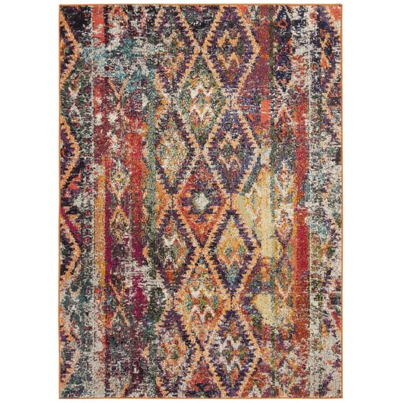 SAFAVIEH Monaco Marisa Southwestern Area Rug, Purple/Orange, 4' x 5'7"