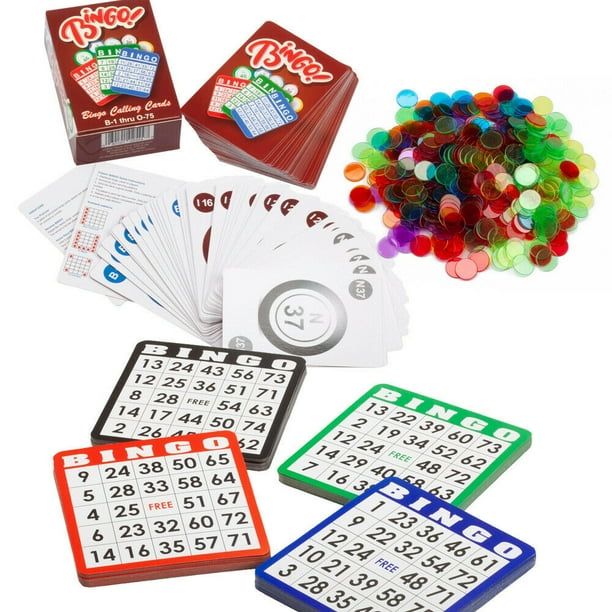 Bingo Game Set with 100 Bingo Cards, 1000 Bingo Chips & Deck Bingo