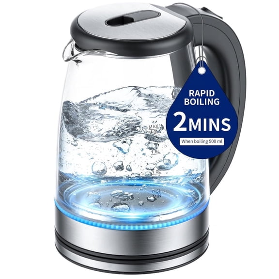 Electric Glass Kettle 2L with Fast Boil and Auto Shut-Off